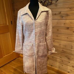 Neiman Marcus exclusive pink tweed lined ladies full length coat